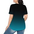 thumbnail image 4 of Plebaso Hauts pour Femmes Été Manches Courtes Col Rond Tunique Chic Ample Mode Blouses à Dégradé de Couleurs, 4 of 7