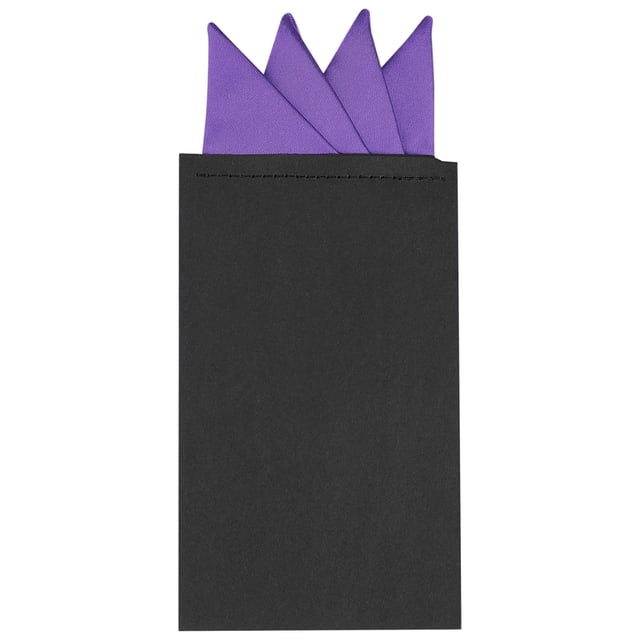 INSPIRE CHIC Men's Halloween Pocket Squares Pre Folded Triangles On Card Suit Handkerchief Purple One Size