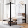 thumbnail image 1 of Gymax Twin Size 4-Post Canopy Bed Frame Rustproof Metal Noise-free with Foot Pads, 1 of 10