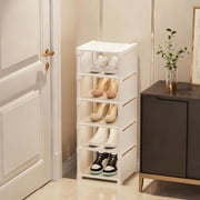 EGNMCR Shoe Rack Concise Shoe Rack Storage Shoe Rack Multi-Layer Space Saving Doorway Dormitory Shoe Cabinet Home Storage Slipper Rack Shelf P lastic Six Tier Organizer Shoe Rack