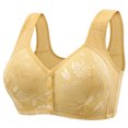 thumbnail image 1 of Fgnfyis Women's Solid Color Lace Pattern Front Buckle Non Underwire Tank Top Bra Everyday Wear Bras Light Yellow 40, 1 of 7