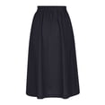thumbnail image 3 of Womens Fashion Medium Length Elastic Waist Large Swing Cotton Linen Skirt, 3 of 7
