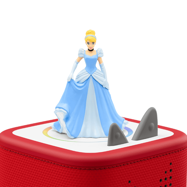 Tonies Cendrillon Figurine Audio Représentant Cendrillon en Robe de Bal Bleu et Blanc avec Manches Bouffantes et Gants, Debout sur une base Toniebox Rouge et Blanche avec Palmes de Haut-Parleur Grises, Conçue pour un Divertissement Audio Éducatif Sans Écran pour les Enfants de 3 Ans et Plus.