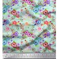 thumbnail image 1 of Soimoi Poly Georgette Fabric Leaves, & Rose Floral Decor Fabric Printed Yard 52 Inch Wide, 1 of 3