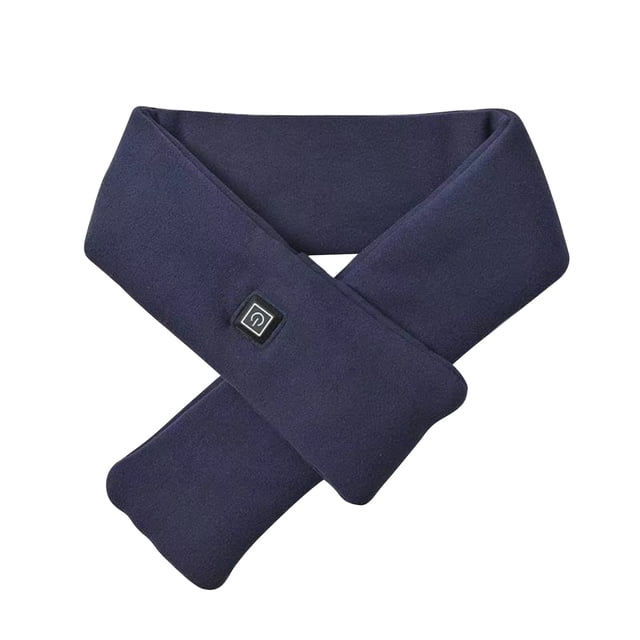 Heated Scarf USB Electric Heating Shawl 3 Temperature Levels with 1200mAh Power-Bank Hot Compress Pad Foldable Warm Neck Wraps for Winter Outdoor Present Gift