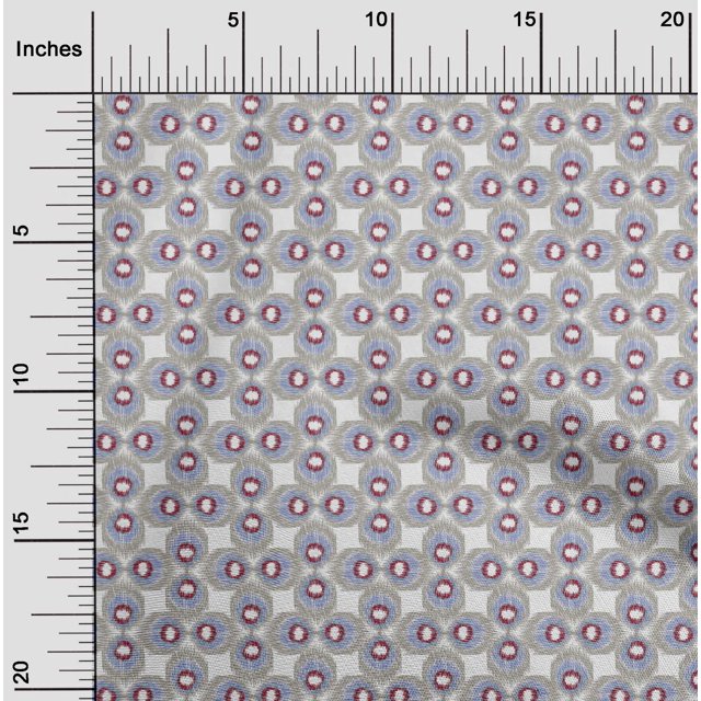 oneOone Viscose Jersey Fabric Peacock Feather Ikat Print Sewing Fabric BTY 60 Inch Wide