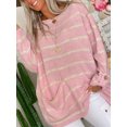 thumbnail image 3 of Faithtur Femmes Tricot Pull Manches Longues Col Rond Contraste Couleur Pull Rayé Pull Pull pour l'Hiver Automne, 3 of 9