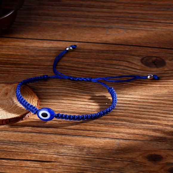 SNNROO 1pc Blue Rope Evil Eye Braided Adjustable Bracelet