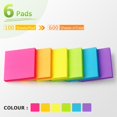 thumbnail image 3 of Sticky Notes 3x3 inch Bright Colors Self-Stick Pads 6 Pads/Pack 100 Sheets/Pad Total 600 Sheets, 3 of 8
