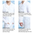 thumbnail image 5 of TOPTIE Unisex Scrubs Lab Coat Professional Doctor Uniform Workwear Long Sleeve Shop Coat-Navy-S, 5 of 5
