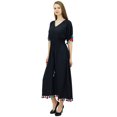 thumbnail image 4 of Bimba Robe Kaftan Longue en Rayonne pour Femme avec Pompon, Designer Chic, Maxi Caftan, 4 of 9
