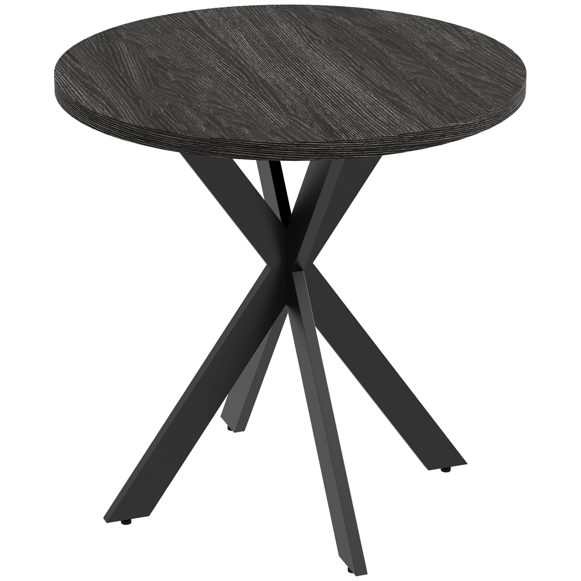 CoSoTower 29" Dining Table, Contemporary Round Kitchen Table with Steel Legs, Black