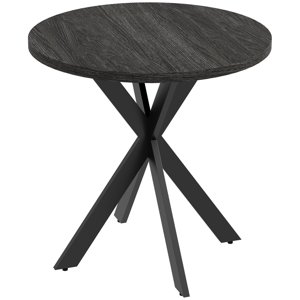CoSoTower 29" Dining Table, Contemporary Round Kitchen Table with Steel Legs, Black
