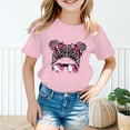 thumbnail image 2 of LUOGENLI T-Shirt pour Filles Enfant Filles Mignon Imprimé Graphique Col Rond Manche Courte Tee Été Décontracté Chemise Hauts Chemises pour Filles Midi Chemises Crayon 5-6 Ans, 2 of 5