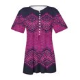 thumbnail image 4 of CEHVOM Femmes Mode Décontractée Imprimé Col Rond Ample Manches Courtes T-shirt Haut Blouse Chandail Liquidation, 4 of 5