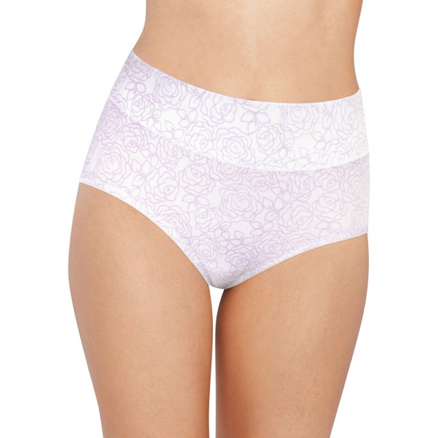 Bali Womens Passion for Comfort Brief, 6, Lilac Rose Link Print