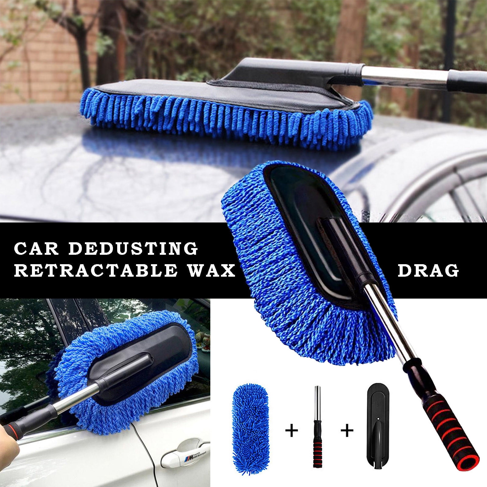 Danhjin Mop Multi-purpose Cleaning Car Brush With Retractable Handle for Collector Mop and Bucket Set