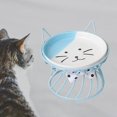 thumbnail image 3 of Cat owl with Metal Raised Stand Neck Protector Cat Bowl Dog Blue, 3 of 8