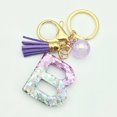 thumbnail image 2 of LYMAYTER Cute Pink Tassel Mug Accessory Initial Letter Charm Keychain - with Tassel, Heart - shaped Sequins, 2 of 7