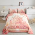 thumbnail image 1 of YST Girly Castle Comforter Set Full Romantic Castle Bedding,Dreamy Garden Flowers Bedding Comforter Sets Rainbow Butterfly Roses Floral Duvet Insert Princess Palace Room Decor, 1 of 6