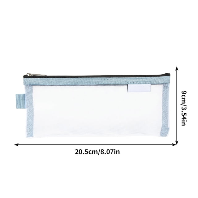 LSLJS Mesh Pencil Case Pouch, Transparent Stationery Pouch Pencil Case with Zipper Large Capacity Pencil Pouch Travel Makeup Bag Stationary Organizer Pen Bag