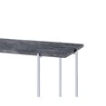 thumbnail image 2 of Benzara BM204502 Contemporary Marble Top Sofa Table with Trestle Base, Gray & Silver, 2 of 2