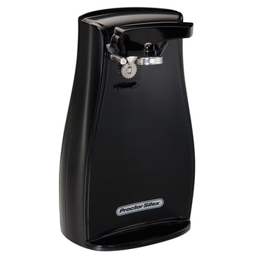 Ouvre-boîte électrique Proctor Silex avec aiguiseur de couteaux, boîtier en plastique, noir (75217G)