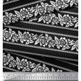 thumbnail image 3 of Soimoi Moss Georgette Fabric Leaves & Floral Block Printed Craft Fabric by The Yard 42 Inch Wide, 3 of 3