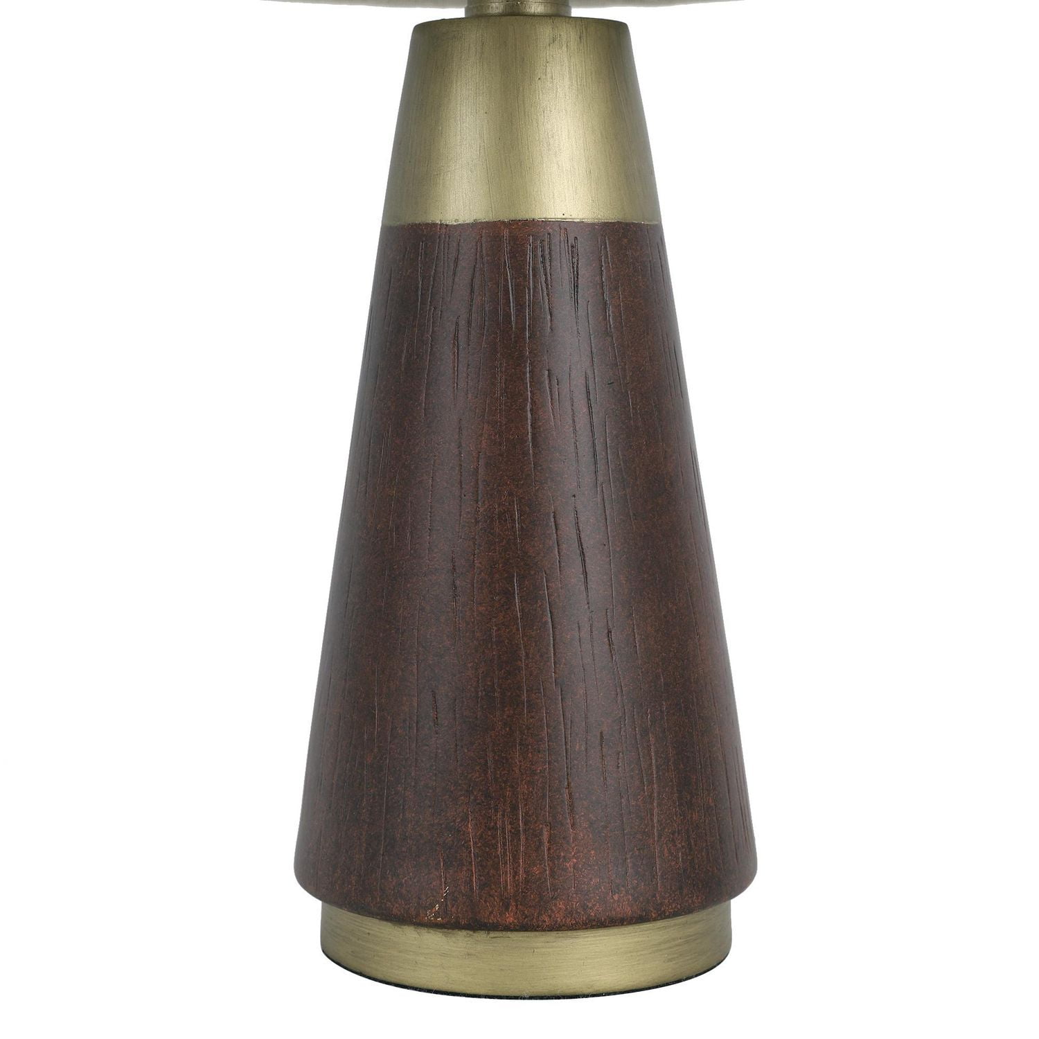 Home Trends Faux Woodgrain and Gold Tapered Table Lamp