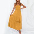 thumbnail image 3 of Ketyyh-chn99 Robes Femmes Été 2024 Robe Soleil Robes pour Femmes Encolure Carrée Plissée Évasée Boho Robe d'Été Orange,m, 3 of 4