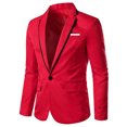 thumbnail image 2 of Men Solid Casual Long-sleeved Slim Single-row One-button Small Suit Coat, 2 of 9
