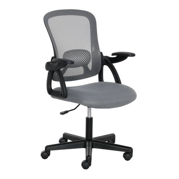 Ergonomic Office Chair with Mesh Back, Flip-Up Arms, Lumbar Support, 275lb Capacity, 360° Swivel, Grey