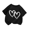 thumbnail image 2 of MIASHUI T-Shirt d'Été Décontracté à Manches Courtes et Col Rond pour Filles avec Imprimé Graphique Mignon, Noir, 9-10 Ans, 2 of 5