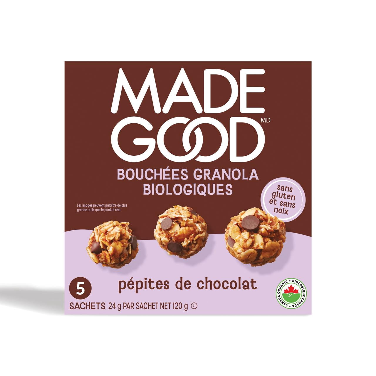 MadeGood Bouchées Granola Pépites de Chocolat 5 Sachets