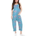 thumbnail image 1 of Girls Romper Bow Print Jumpsuits Rompers for Girls Spaghetti Strap Rompers with Pockets Girls Outfits Size 11-12 Y, 1 of 6