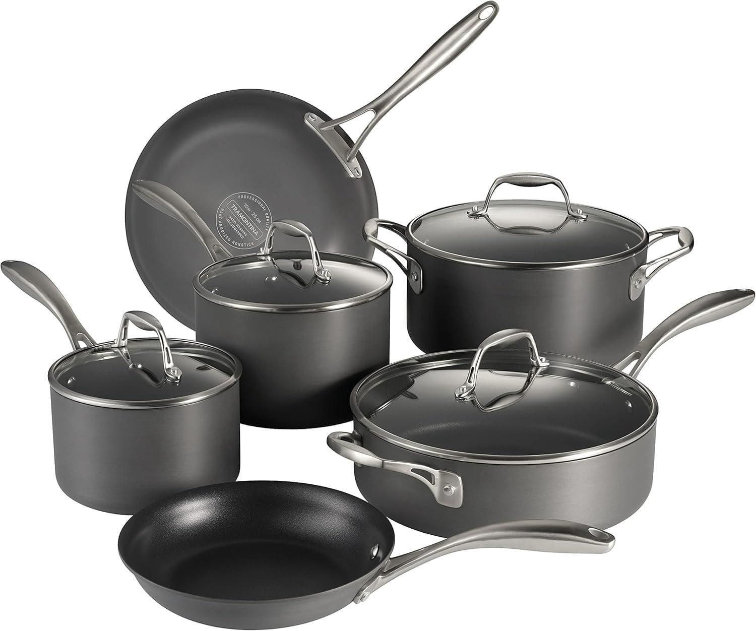 Tramontina 10-Piece Hard Anodized Cookware Set