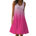 thumbnail image 2 of SMihono Robe Bohème d'Été pour Femmes Grande Taille Mode pour Femmes Vacances d'Été Imprimé Dégradé Sans Manches Robe de Fête Plage, 2 of 5
