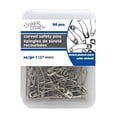 thumbnail image 1 of UNIQUE Creativ Curved Safety Pins, 27 mm (1.06 in), 50-Pack, 1 of 3