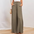 thumbnail image 1 of Jsaierl Womens Casual Wide Leg Pants Ruffle Elastic Drawstring Palazzo Pants Loose Comfy Trousers with Pockets, 1 of 9