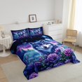 thumbnail image 3 of Erosebridal 3D Wolf Bedding Full Comforter Set, Romantic Floral Down Comforter, Moon Galaxy Room Decor, Reversible, 3 of 7
