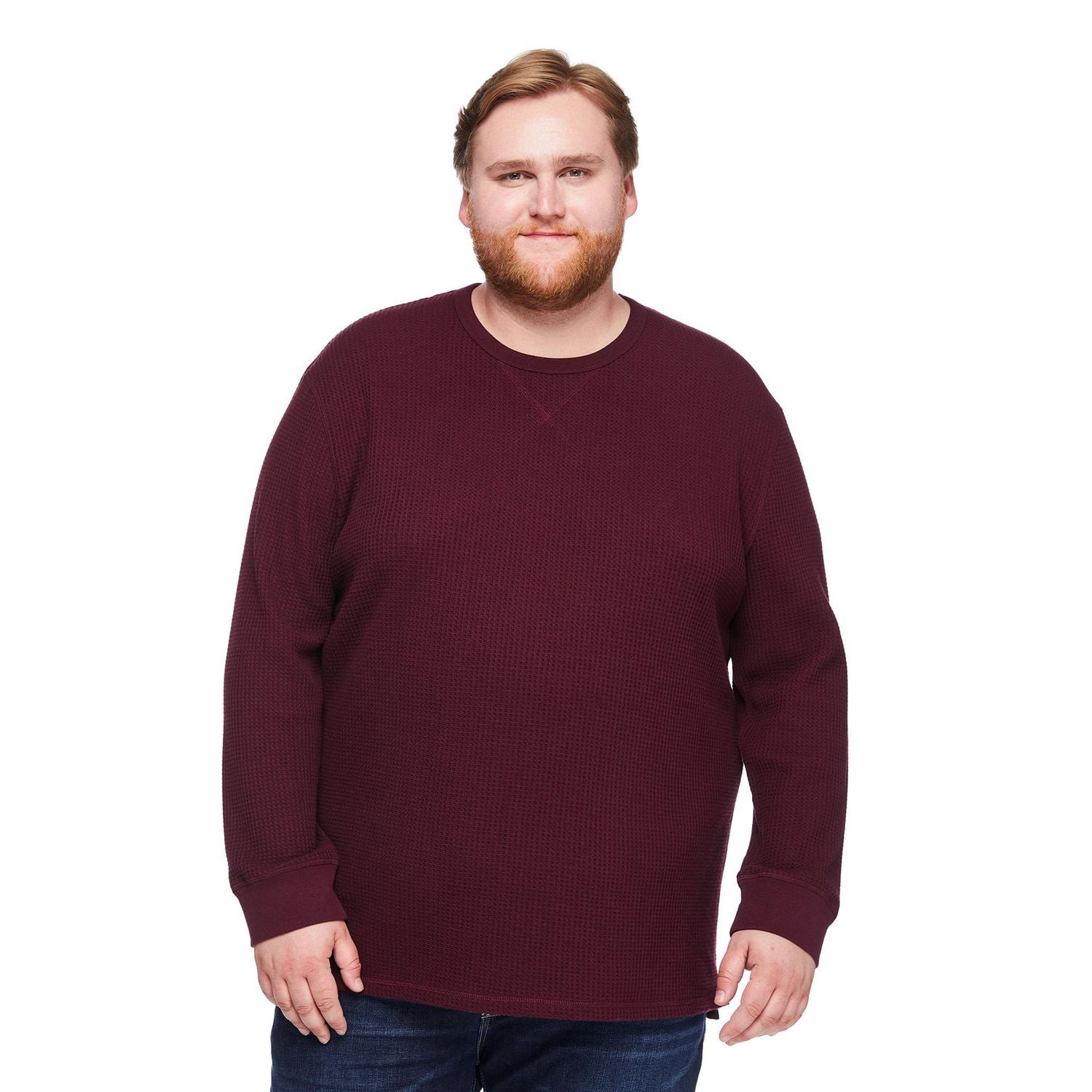 George Big Men's Waffle Crew Neckline Popover