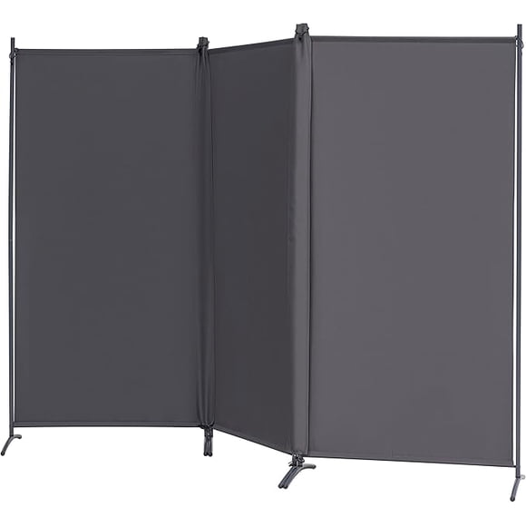 VEPRIMIN 3 Panel Room Divider, 6 Ft Tall Privacy Screens and Room Dividers, Wall Divider Panels Partition, Freestanding Folding Office Room Separator,102" W x 71" H Grey