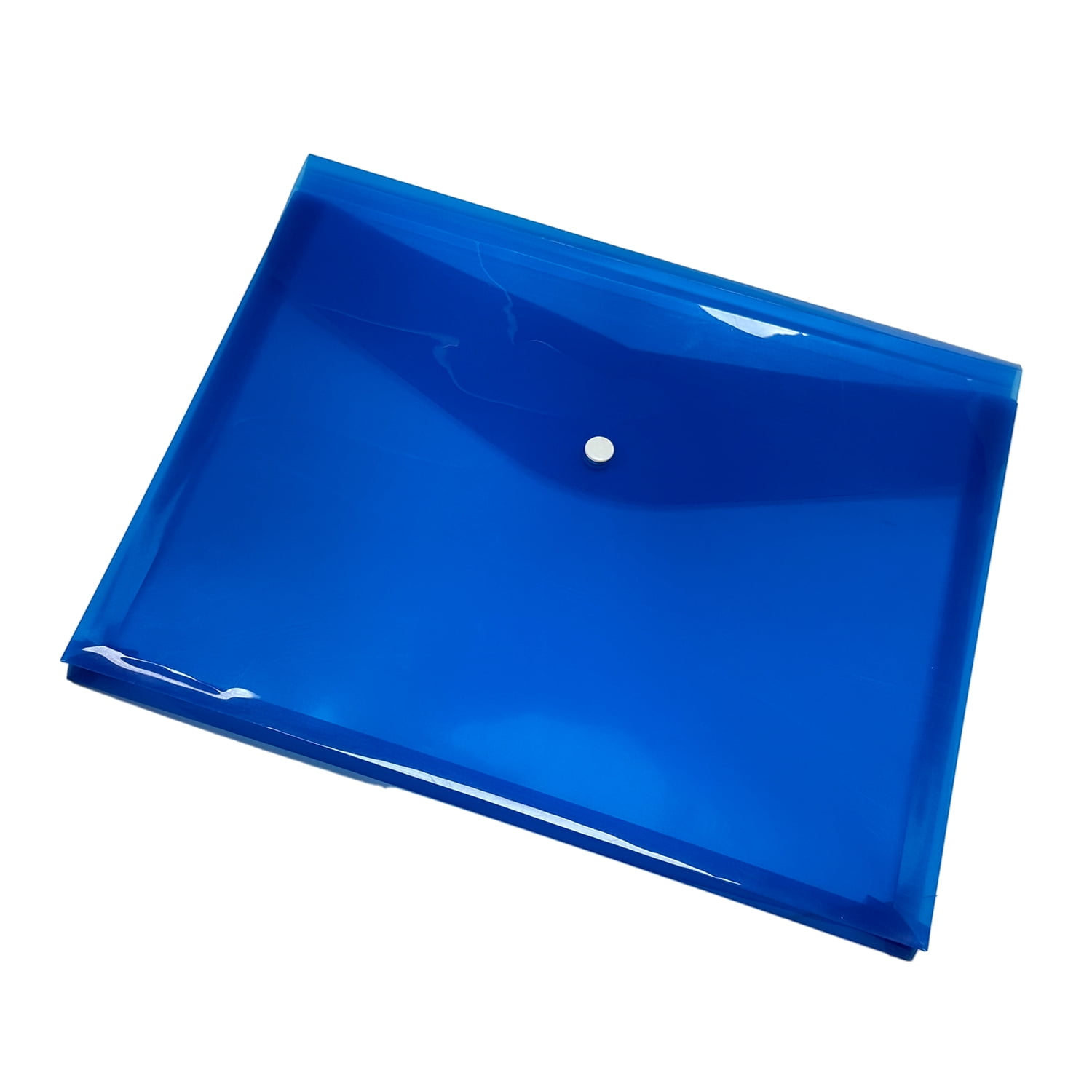 Porte-documents extensible à bouton-pression stylo +Gear, couleur bleue, nouveau autoportant
