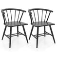 thumbnail image 1 of Gymax Windsor Dining Chair Set of 2 w/Rubber Wood Frame Curved Spindle Back & Armrest, 1 of 10