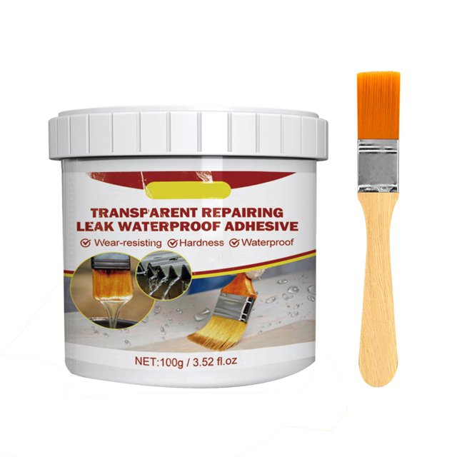 Peinture Adhésive Transparente Anti-Fuite pour Sol de Salle de Bain, Agent Perméable Rénové, 100ml