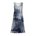 thumbnail image 4 of SMihono Robes d'Été Bohémiennes pour Femmes Grande Taille Mode Décontractée Sexy Col Carré Imprimé Robes d'Été Sans Manches Robe Pull, 4 of 5