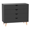 thumbnail image 1 of HomeRoots 489234 Commode Standard en Bois Massif de 35 Po, Noir, 1 of 1
