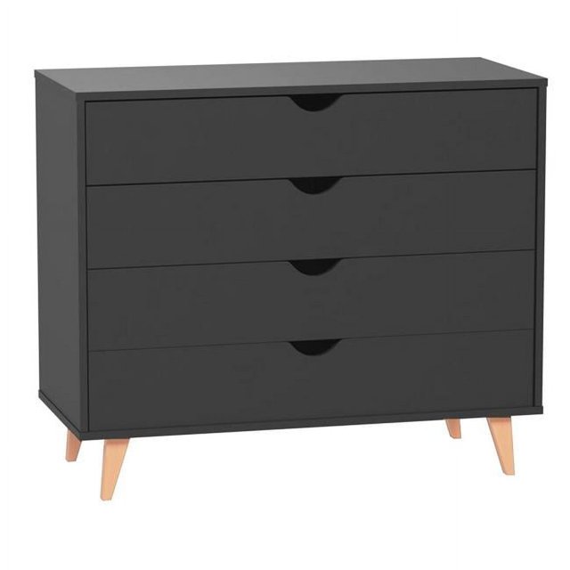HomeRoots 489234 Commode Standard en Bois Massif de 35 Po, Noir