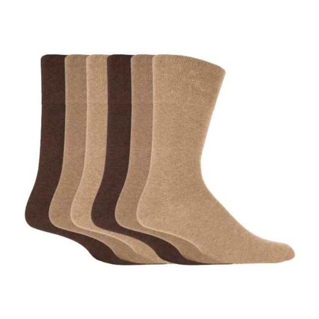 Gentle Grip - 6 Pairs Mens Gentle Grip Non Elastic Socks