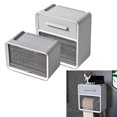 thumbnail image 4 of Bathroom Tissue Box Dispenser, Waterproof Toilet Paper Holder Smart Storage PP Easy Changing  for Hotel Blue,Grey, 4 of 8